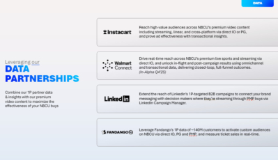 Employ NBCU’s strategic data partnerships, unlocking commerce and behavioral signals